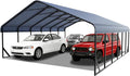 20x30 FT Heavy Duty Metal Carport with Galvanized Steel Roof & Frame - All-Weather Portable Garage Shelter for 3 Cars, Safe Boat Cover & Yard Protection