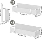 Magnetic Water Bottle Holder for Refrigerator, Cup Holder Organizer for Stanley and Tumbler for Kitchen, 6 Pack, White