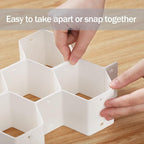MORNITE Sock Drawer Organizer, Drawer Divider Organizer for Underwear Socks Ties Belts Assemble Honeycomb Separator Closet Cabinet DIY Desk Office 8pcs Grey