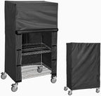 Shelving Cover Storage Shelf Wire Rack Cover,48" W x 18" D x 72" H,Nylon Buckle Design on Both Sides of The Front for Easy Access to Items (No Shelves,Black)