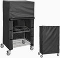 Shelving Cover for Storage Shelf and Wire Rack, 36" W x 18" D x 62" H, Dustproof Cover with Nylon Buckle Design on Both Sides for Easy Access (Black, No Shelves)