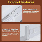 8 Pcs Drawer Dividers for Clothes, 3.15" High 11.34"-19.69" Adjustable Expandable Dresser Drawer Organizer, Clear Plastic Separators for Dresser, Baby Clothing (8, white‌)