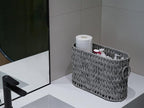 Toilet Paper Storage,Narrow Toilet Paper Basket for Bathroom,Large Toilet Paper Organizer for 6 Mega Rolls,Waterproof Wicker Bathroom Storage Basket,Free Standing,Grey