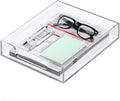 Acrylic Letter Tray, 5mm Thick Letter Organizer Storage A4 Paper File Tray Accessory Tray Single -Tier Desktop Document Holder with Non-Slip Rubber Pads and Stackable for Office and Home Use