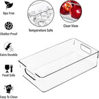 Large Clear Plastic Storage Bins, Pantry Organizers and Storage Containers Fridge Organizer Bins for Organizing Home Kitchen Under Sink Bathroom Refrigerator Freezer Laundry Room