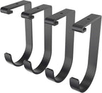 FLEXIMOUNTS 4 Pack Add On Storage Flat Hook Accessory for Garage Ceiling Rack and Wall Shelving, Max Weight Capacity up to 50lbs, Black