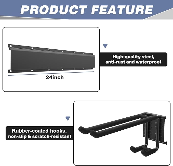 WALMANN Garage Storage Organization Wall Ski Rack 4 Pairs of Skis Mount Ski Hanger for Garage Snowboard Wall Rack Holds Up to 200 lbs