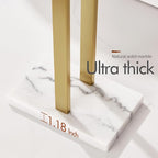 KOKOSIRI Standing Towel Rack for Bathroom Floor 2-Tier Towel Holder Free Stand with Heavy Marble Base Thicken Steady Design Gold Stainless Steel THS0005-BG