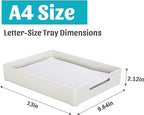 Letter-Size Tray Desk Letter Tray Paper Tray, Sturdy Heavy-Duty Plastic Printer Paper Tray, Single-Tier Stackable File Storage Organizer for Office Home (White)