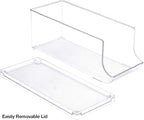 Sorbus Soda Can Organizer for Refrigerator - Stackable Holder Dispenser With Lid for Fridge, Pantry, Freezer - Holds 9 Cans Each, BPA-Free, Clear Design, Drink Organizer (2-Pack)