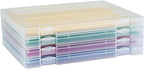 4 Pack A4 Paper Storage Box, 8.5 x 11 Project Case for US letter, Thick Scrapbook Storage Box Craft Storage Box Art Supplies Storage and Organization, Board Game Storage and Organizers