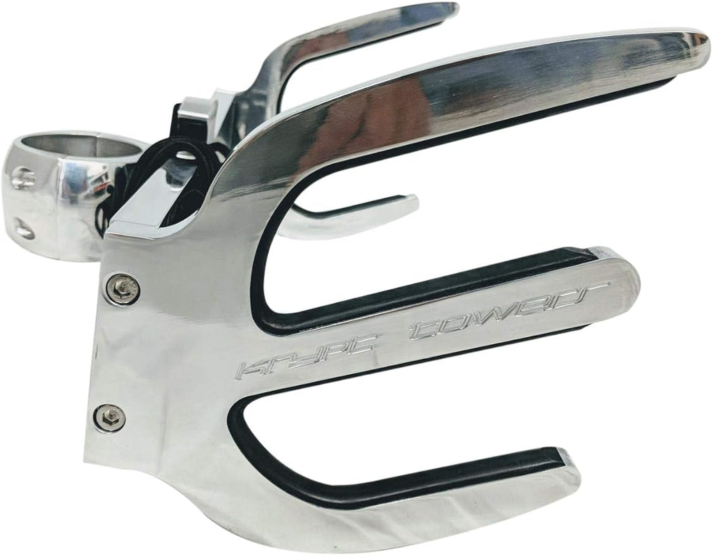 Quick Release Water Ski/Slalom Ski Wakeboard Tower Rack, Polished 6061 Aluminum, Clamp Sizes 1 1/4,1 1/2,1 5/8,1 3/4,1 7/8,2,2 1/4,2 3/8,2 1/2,2 7/8,3"