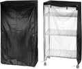 QWORK Storage Shelving Unit Cover, Wire Rack Cover for Shelf 36 x 14 x 72 inch, 210D Oxford Cloth, Keeps Rack Clean, For Home, Office, Storage and Garage, Black