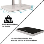 Standing Towel Rack Double-T Shape Tall Bath Towel Sheet Holder with Marble Design Base for Bathroom 2 Tier Towel Holder Stand Stainless Steel (Brushed Nickel)