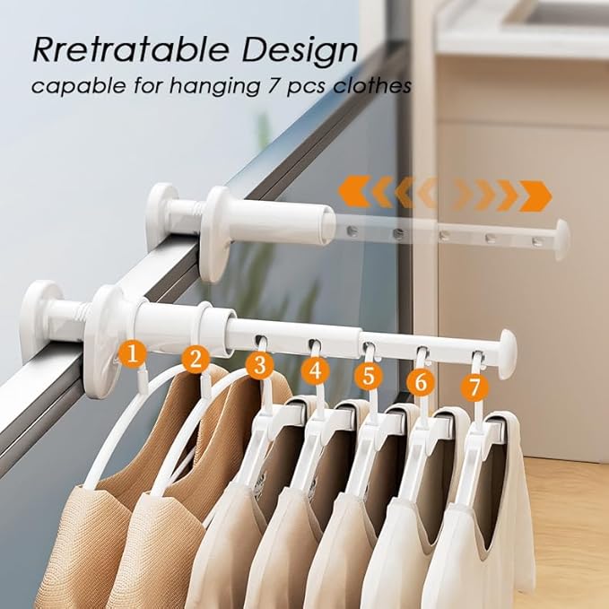 Travel Drying Rack for Clothes - Portable Hanging Rack Over The Door with Retractable Rod - Mini Size for Cruise, RV, Dorm, Apartment, Hotel Laundry