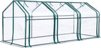 Quictent Mini Greenhouse, Portable Quick-Setup Small Tabletop Waterproof UV Protected PVC Cover Shelter for Outdoors/Indoors W/ Raised Base for Garden Plant Seed Starting, 8 Stake, 95"x36"x36", Clear