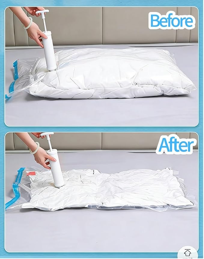 Vacuum Storage Bags with Electric Pump and Hand Pump,8 Pack Vacuum Seal Bags for Clothing,Space Saver Bags for Travel and Home(2(40 * 60) 2(50 * 70) 2(60 * 80) 2(80 * 100))