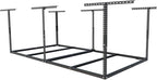 FLEXIMOUNTS 4x8 Overhead Garage Storage Rack without Decking, Storage Organization System, Heavy Duty Metal Garage Ceiling Racks, 600lbs Weight Capacity, Black, Lite Series