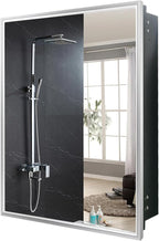 24x30 Inch Medicine Cabinet with Mirror, Brushed Nickel-Aluminum Frame, Farmhouse Bathroom Storage Cabinet (Recessed or Surface Mount)