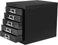 Office Storage Cabinet - File Cabinet Mini 5 Tier Metal File Organizer Document Organizer, for Home, Office, Desk (Black)