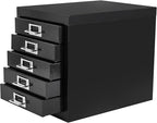 Office Storage Cabinet - File Cabinet Mini 5 Tier Metal File Organizer Document Organizer, for Home, Office, Desk (Black)