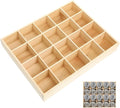 Gatuida Underwear Storage Case, 20 Compartments Sock Organizer, Wooden Drawer Organizer Divider Sundries Container Storage Box for Socks Panties, 13.38 x 10.62 x 1.96 inches