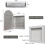 20x32 Bathroom Medicine Cabinet with Mirror,Aluminum Alloy Frame with Mirror Side Panels,Surface or Recessed Medicine Cabinet with Adjustable Shelves,Assembly Required,Hinge On The Left