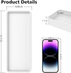 Gurygo 2 Pack 12" Countertop and Vanity Tray - Kitchen Tray for Soap Bottles - Rectangular Vanity Tray for Bathroom - Vanity Trays Kitchen Soap Dispenser Tray,White