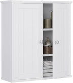 Meilocar Bathroom Wall Cabinet, Bathroom Cabinet Wall Mount, Over The Toilet Space Saver Storage Cabinets, White Medicine Cabinets with 2 Doors