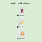 FoodSaver Premium Vacuum Sealer Bags Multisize Variety Pack 30-Count Perfect for Freezer & Pantry Storage Sous Vide Cooking BPA Free