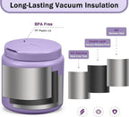 26oz Kids Jar for Hot Food, Insulated Vacuum Food Jar with Buckle Lid, Stainless Steel Wide Mouth Leak Proof Insulated Lunch Container for School Picnic Travel, Purple