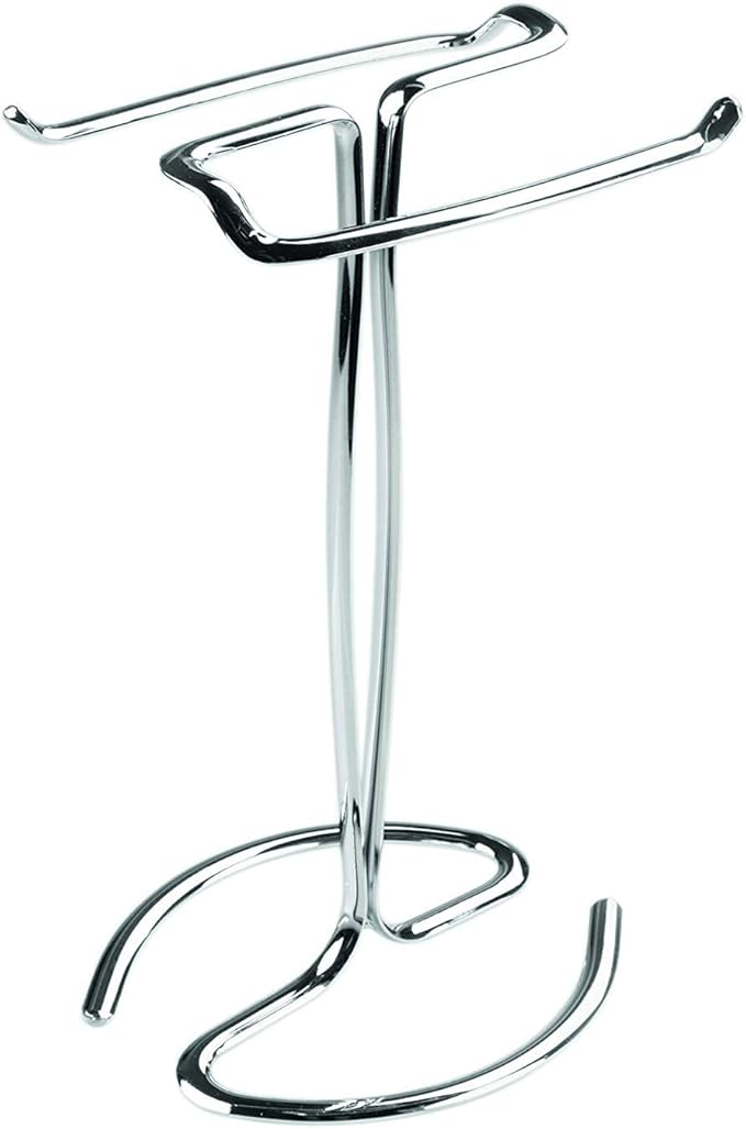 iDesign Metal Hand Towel Rack, The Axis Collection – Holds 2 Hand Towels, 7.75” x 6.25” x 13.5”, Chrome