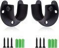 Stainless Steel Closet Rod Bracket, 1-1/4 Inch Diameter Closet Rod Holder 2 Pcs, Heavy Duty Curtain Rod Holder, Black Closet Rod Support with Screws