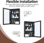Mirror Medicine Cabinet with Large Capacity,Mirror Cabinet and Iron Medicine Cabinet for Bathroom,Living Room,Toilet 14 * 24 inch, Shatterproof Mirror Cabinet for Surface and Recessed Mount