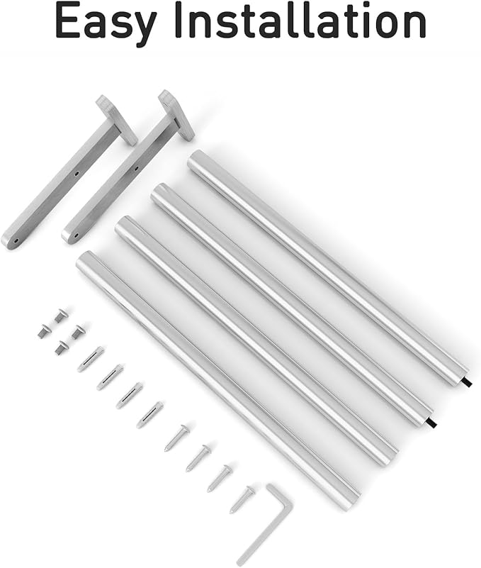 24 Inch Double Towel Bar for Bathroom Wall, Stainless Steel Towel Racks for Bathroom Wall Mounted Rustproof, Long Towel Rod Hand Towel Holder for Bathroom Toilet Kitchen Towel Storage - Brushed Nickel