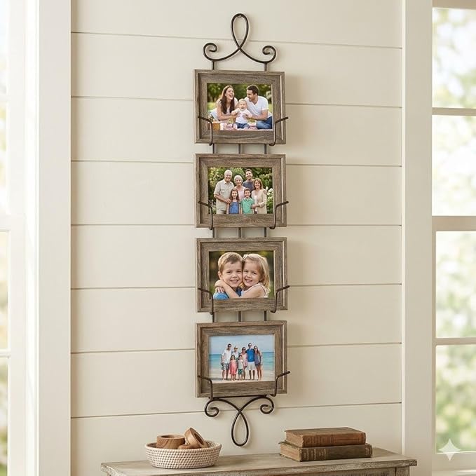 HOHIYA 42 Inch Plate Hangers Wall Display Rack 2 Pack Metal 4-Tier Vertical Heavy Duty Holder for Collectible Plates Picture Frames Artwork Taiwan Made Black