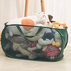 4 Piece Popup Mesh Laundry Basket Durable Handles Collapsible Laundry Baskets Folding Clothes Pastic Hamper for Laundry Room College Dorm (White)