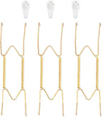 Bilillo 3 Pack Wall Plate Hangers, Suitable for 9-11 inch Art, Stainless Steel Invisible Heavy Duty Wire Plate Holder with Wall Hooks