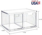 STORi Chloe Space-Saving Clear Drawer Organizer (4 Tall Drawers) Sort Office, Kitchen, Beauty Supplies, Makeup, Pens, Jewelry, Stationary, Made in USA