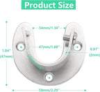 4PCS Heavy Duty Stainless Steel Rod Brackets - 1-1/3 Inch Diameter, U & Round Closet Rod End Supports, Silver