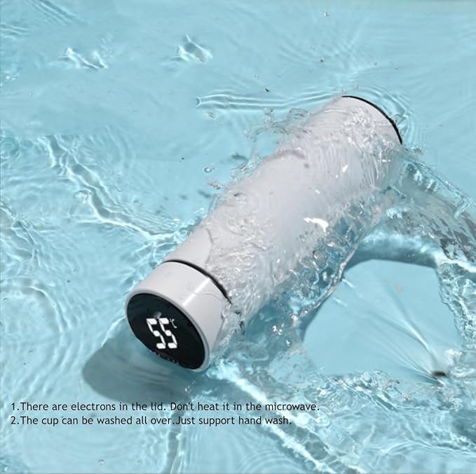 Smart Water Bottle Stainless Steel Vacuum Flask,Travel Mug with Smart LCD Touch Screen, Keep Hot Or Cold, Car Portable Travel Tea Coffee Vacuum Thermo Cup,Insulated Water Bottle