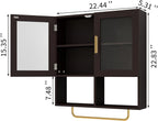 Wall Mounted Bathroom Storage Cabinet Medicine Cabinet with Acrylic Doors & Towel Bar Adjustable Shelves for Bathroom, Laundry Room, Bedroom, Enterway