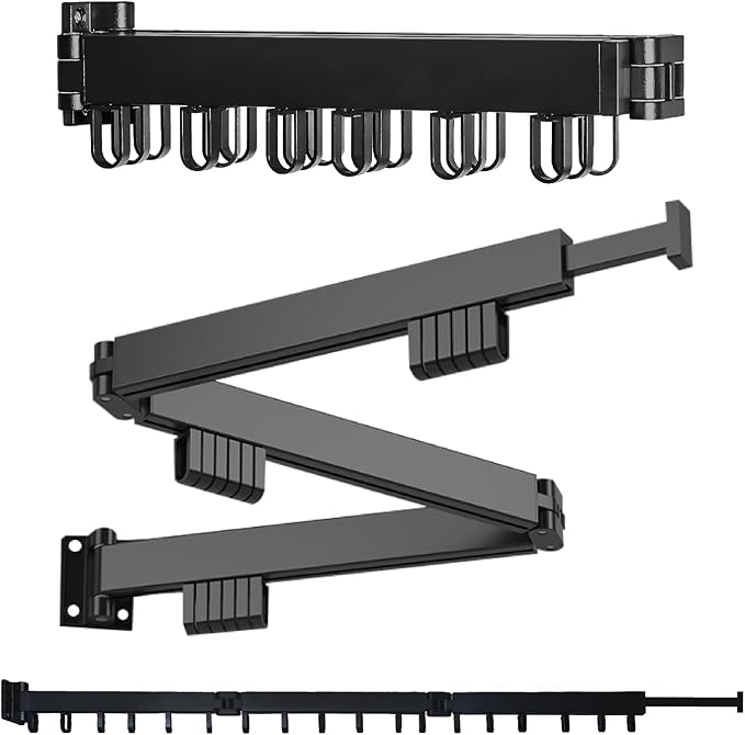 Foldable Wall-Mounted Clothes Drying Rack – Space-Saving Heavy-Duty Laundry Hanger with 18 Hooks for Small Apartments & Indoor Outdoor Use