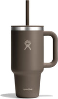 Hydro Flask Travel Tumbler with Handle, Lid and Straw - Insulated Stainless Steel in 32 Oz Sandpiper
