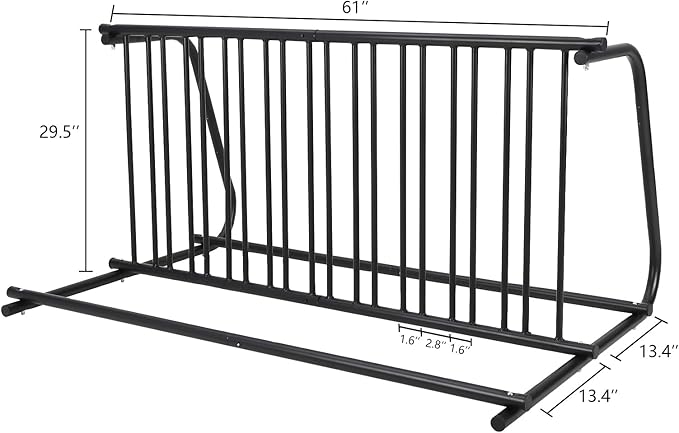 Commercial Bike Rack Garage Floor, Grid Bike Rack in Ground, 10-Bike Capacity Dual Sided Bicycle Storage Stand Floor Parking Stand for Garages, Stores, Schools & Universities Power Coated Steel