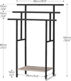 HOOBRO 39.4" Tall Freestanding Towel Rack for Bathroom, 3 Tier Stepped Blanket Rack with Shelf, Oversized Bath Towels Drying and Display Rack, Black and Rustic Brown BG50LB01