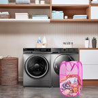 Pop Up Laundry Hamper, Portable Mesh Laundry Basket, Collapsible Clothes Storage Bin for Bedroom, Dormitory, Travel, Home, Rose Red