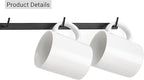 Dahey Metal Coffee Mug Rack Wall Mounted with 8 Hooks, Set of 2, Mug Display Rack Cup Holder Storage for Kitchen Dining Room Coffee Bar, Black