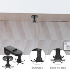 TOYANDONA 2pcs Multi-Functional Rotating 6-Claw Adhesive Wall-Mounted Kitchen Utensil Hooks Black Under Cabinet Hanging Storage and Cooking Utensil Organizer