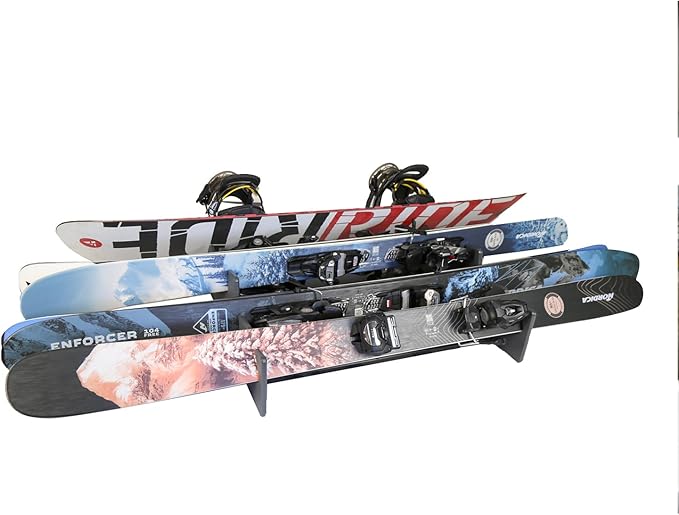 TRAPSKI Lowpro Series Ski and Snowboard Rack Inserts for Rooftop Cargo Box Marine Grade HDPE Plastic | Premium Strap Included | 3 Year Warranty | Made in the USA (LOWPRO5-XL)